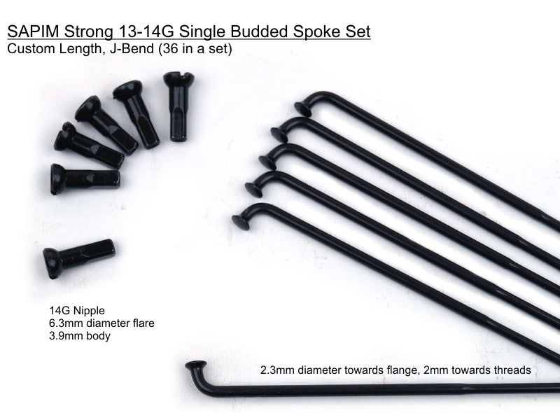 Sapim Strong 13-14g Butted Spoke, Black