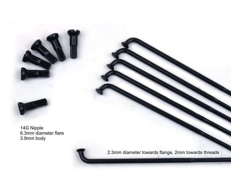Sapim Strong 13-14g Butted Spoke, Black - Image 1